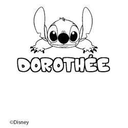 Coloraci&oacute;n del nombre DOROTH&Eacute;E - decorado Stitch