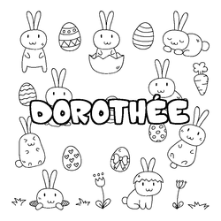 Coloraci&oacute;n del nombre DOROTH&Eacute;E - decorado Pascua