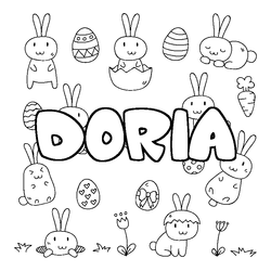 Coloraci&oacute;n del nombre DORIA - decorado Pascua