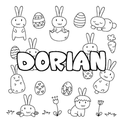 Coloraci&oacute;n del nombre DORIAN - decorado Pascua