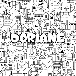 Coloraci&oacute;n del nombre DORIANE - decorado ciudad