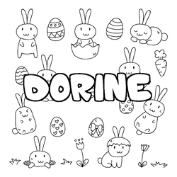 Coloraci&oacute;n del nombre DORINE - decorado Pascua