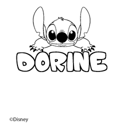 Coloraci&oacute;n del nombre DORINE - decorado Stitch