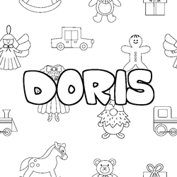 Coloraci&oacute;n del nombre DORIS - decorado juguetes