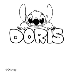 Coloraci&oacute;n del nombre DORIS - decorado Stitch