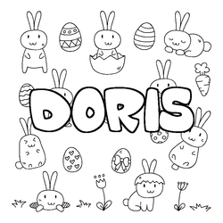 Coloraci&oacute;n del nombre DORIS - decorado Pascua