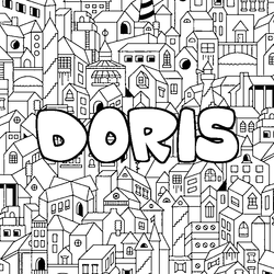 Coloraci&oacute;n del nombre DORIS - decorado ciudad