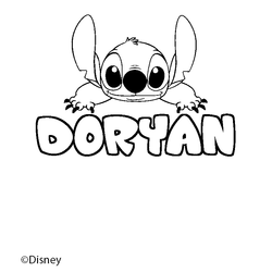 Coloraci&oacute;n del nombre DORYAN - decorado Stitch