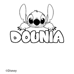 Coloraci&oacute;n del nombre DOUNIA - decorado Stitch