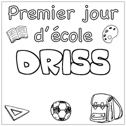 Coloraci&oacute;n del nombre DRISS - decorado primer d&iacute;a de escuela