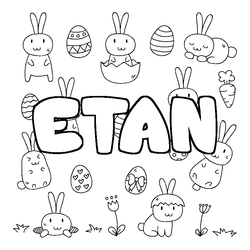 Coloraci&oacute;n del nombre ETAN - decorado Pascua