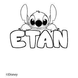 Coloraci&oacute;n del nombre ETAN - decorado Stitch
