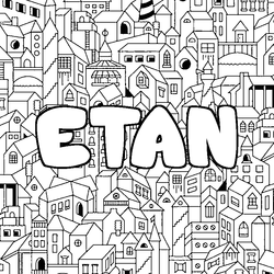 Coloraci&oacute;n del nombre ETAN - decorado ciudad