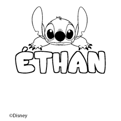 Coloraci&oacute;n del nombre &Eacute;THAN - decorado Stitch