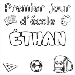 Coloraci&oacute;n del nombre &Eacute;THAN - decorado primer d&iacute;a de escuela