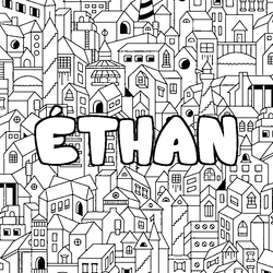Coloraci&oacute;n del nombre &Eacute;THAN - decorado ciudad