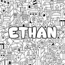 Coloraci&oacute;n del nombre ETHAN - decorado ciudad