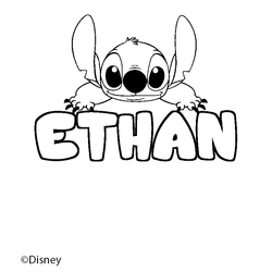 Coloraci&oacute;n del nombre ETHAN - decorado Stitch