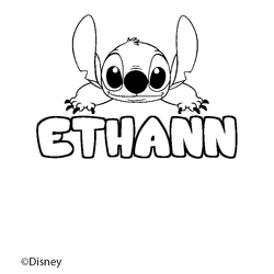 Coloraci&oacute;n del nombre ETHANN - decorado Stitch
