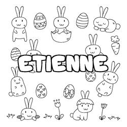 Coloraci&oacute;n del nombre ETIENNE - decorado Pascua