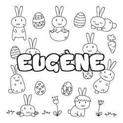 Coloraci&oacute;n del nombre EUG&Egrave;NE - decorado Pascua