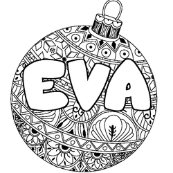 Coloraci&oacute;n del nombre EVA - decorado bola de Navidad