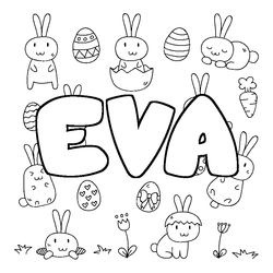Coloraci&oacute;n del nombre EVA - decorado Pascua