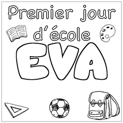 Coloraci&oacute;n del nombre EVA - decorado primer d&iacute;a de escuela