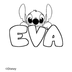 Coloraci&oacute;n del nombre EVA - decorado Stitch