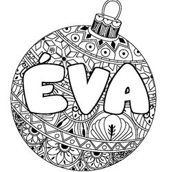 Coloraci&oacute;n del nombre &Eacute;VA - decorado bola de Navidad