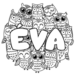 Coloraci&oacute;n del nombre &Eacute;VA - decorado b&uacute;hos