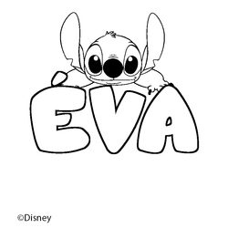 Coloraci&oacute;n del nombre &Eacute;VA - decorado Stitch