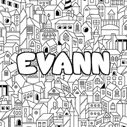 Coloraci&oacute;n del nombre EVANN - decorado ciudad