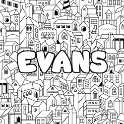 Coloraci&oacute;n del nombre EVANS - decorado ciudad