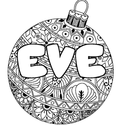 Coloraci&oacute;n del nombre EVE - decorado bola de Navidad