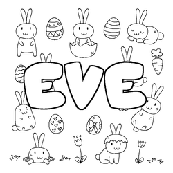 Coloraci&oacute;n del nombre EVE - decorado Pascua