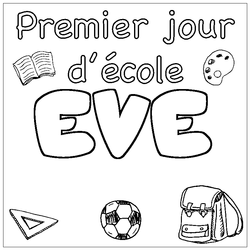 Coloraci&oacute;n del nombre EVE - decorado primer d&iacute;a de escuela