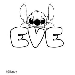 Coloraci&oacute;n del nombre EVE - decorado Stitch