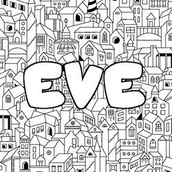 Coloraci&oacute;n del nombre EVE - decorado ciudad