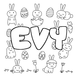 Coloraci&oacute;n del nombre EVY - decorado Pascua