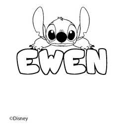 Coloraci&oacute;n del nombre EWEN - decorado Stitch