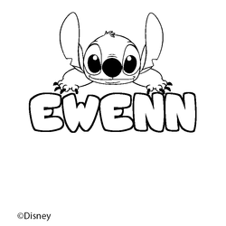 Coloraci&oacute;n del nombre EWENN - decorado Stitch