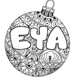 Coloraci&oacute;n del nombre EYA - decorado bola de Navidad