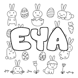 Coloraci&oacute;n del nombre EYA - decorado Pascua