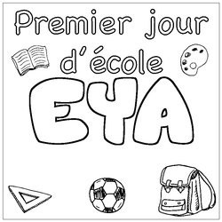 Coloraci&oacute;n del nombre EYA - decorado primer d&iacute;a de escuela
