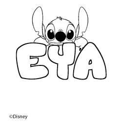 Coloraci&oacute;n del nombre EYA - decorado Stitch