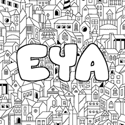 Coloraci&oacute;n del nombre EYA - decorado ciudad