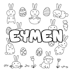 Coloraci&oacute;n del nombre EYMEN - decorado Pascua