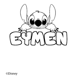 Coloraci&oacute;n del nombre EYMEN - decorado Stitch