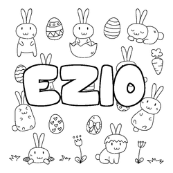 Coloraci&oacute;n del nombre EZIO - decorado Pascua